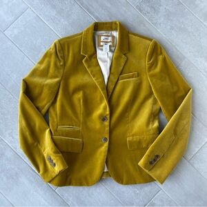 J. Crew Gold Velvet Schoolboy Blazer